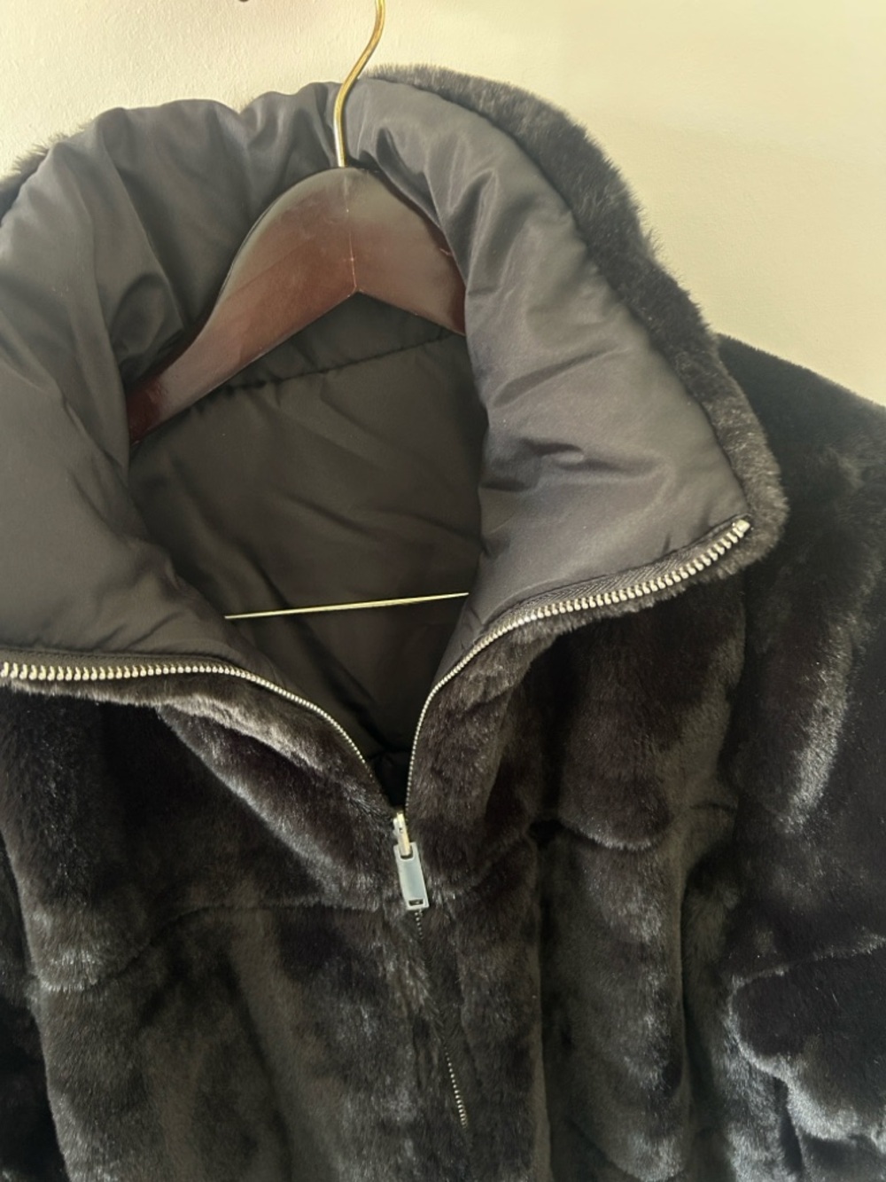 Faux fur black jacket